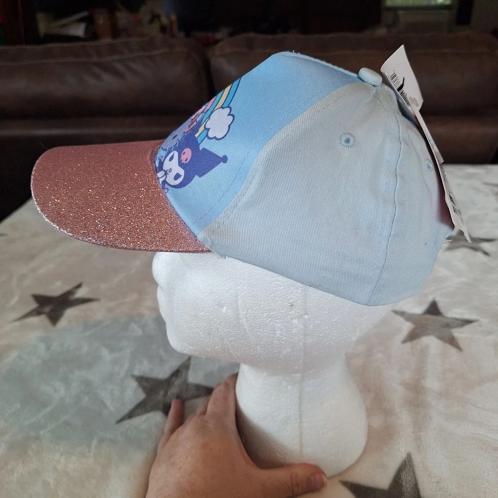 2025 Hello Kitty & Friends Rainbow Glitter Brim SnapBack Hat Kuromi My Melody